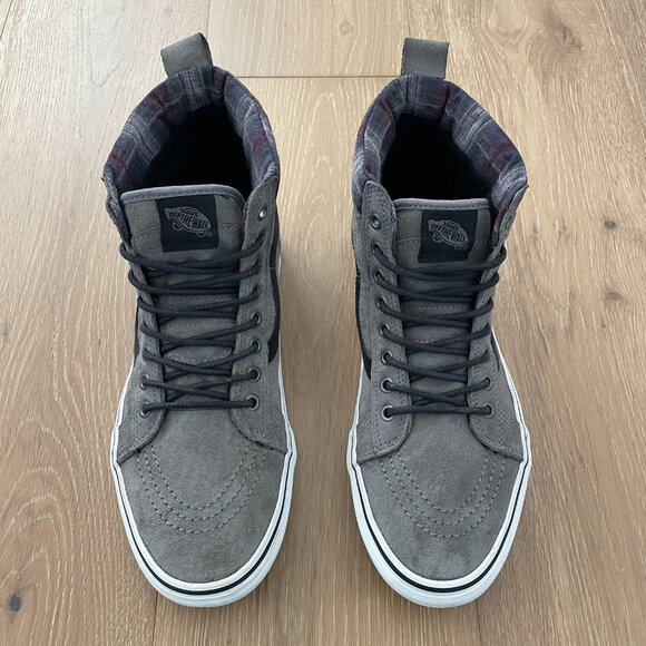 Vans Shoes Men 10.5 Sk8 Hi MTE Pewter Plaid Gray All Weather Scotchguard 721356 - Picture 4 of 12